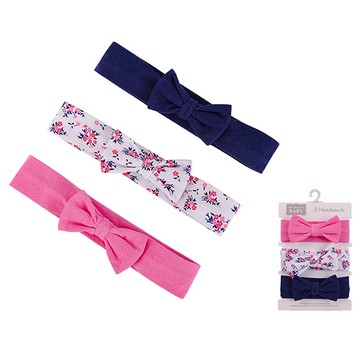 美國  luvable friends 嬰幼兒新生兒髮帶3入組_甜蜜小碎花 (LF58588)