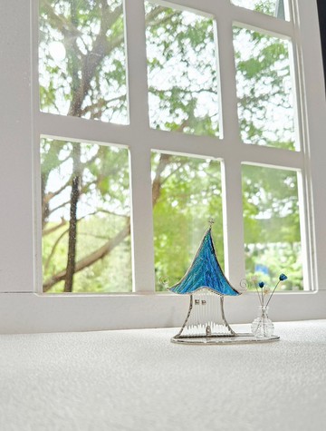 幻想森林玻璃教堂擺設100%原創手作