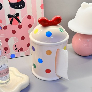 🎀免運🎀臺灣有貨🎀多巴胺紙巾盒客廳餐桌抽紙盒高顏值家用可愛波點風新年創意桌面精選