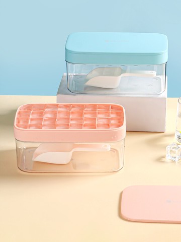 墨色帶蓋冰塊模具大容量硅膠冰格家用儲冰制冰盒冰箱凍制冰塊神器