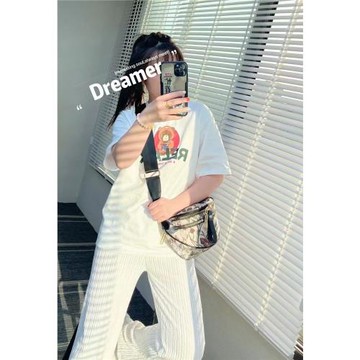 迷彩胸包防水斜挎包高腰粗肩帶金屬拉鏈幾何圖案時尚立體布包女包