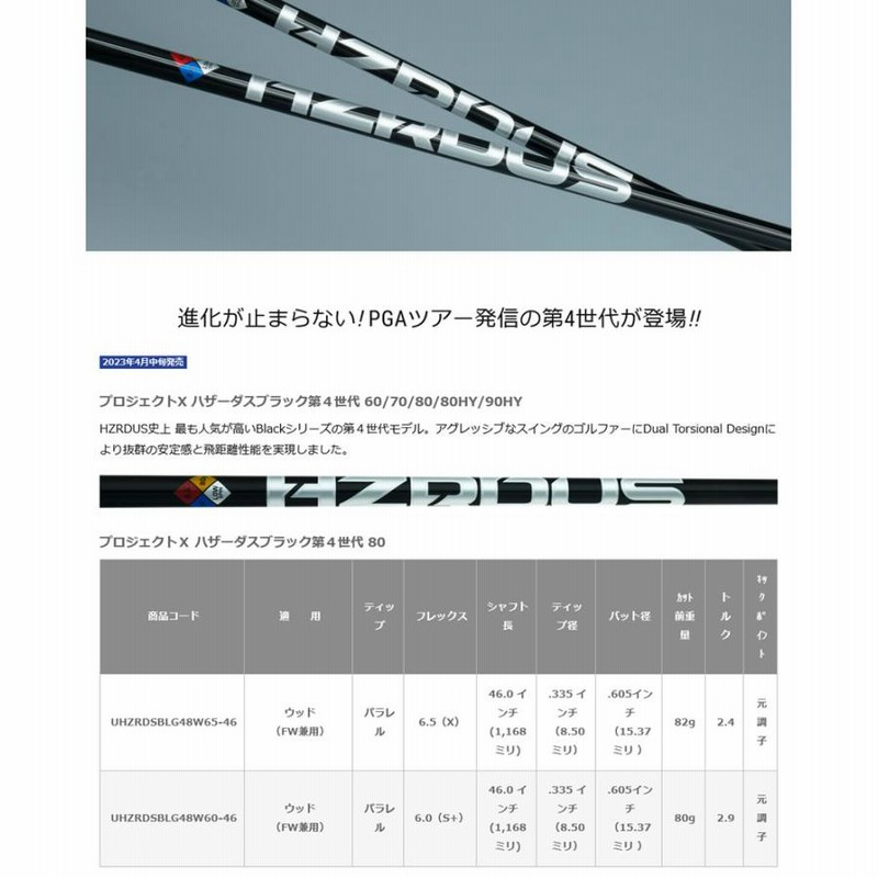 ブリヂストン スリーブ付きシャフト トゥルーテンパー HZRDUS
