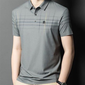 【巴黎精品】POLO衫短袖T恤-冰絲無痕格子透氣男上衣4色v1bf41