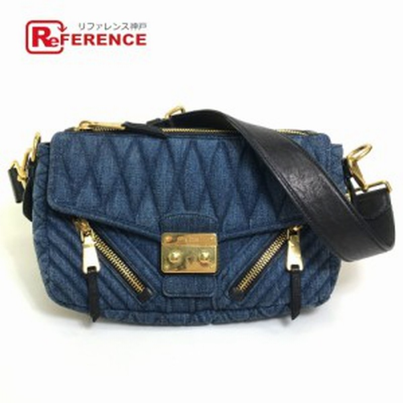 あす着 Miumiu ミュウミュウ Rr1903 Denim Biker ショルダーバッグ デニム ブルー レディース 通販 Lineポイント最大1 0 Get Lineショッピング