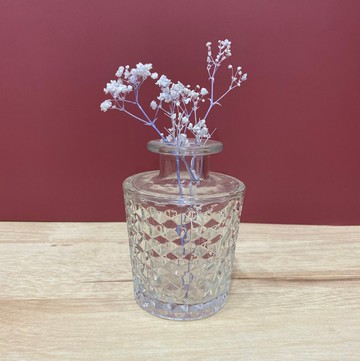 法式復古菱角格玻璃短瓶