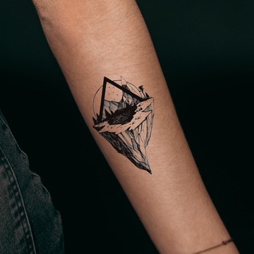 微刺青 幾何山林👑大邱紋身👑【T08Z】新 小清新 假刺青輕紋身 防水 紋身 刺青 貼紙 T08