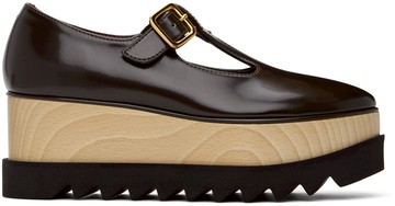 Stella McCartney 棕色 Sneak-Elyse T-Bar Platform 玛丽珍鞋