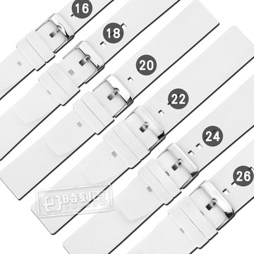 Watchband / 16.18.20.22.24.26mm / 舒適耐用輕便運動型矽膠錶帶 白色