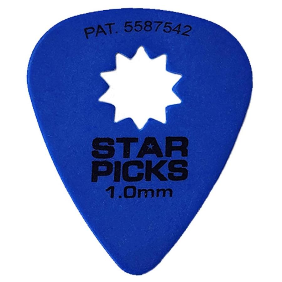 Everly Star Guitar Picks 72 Pack 1.00mm Blue