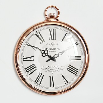 新款14寸拱形玻璃原創懷表掛鐘客廳臥室靜音裝飾掛表鐘表藝術時鐘