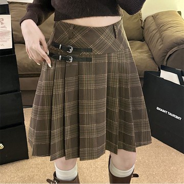 【臺灣公司 可打統編】免運 百褶裙 JK 復古格子半身裙百褶裙秋冬新款高腰格紋學院小個子毛呢短裙顯瘦 可開發票 全館五折 工廠現貨直銷 新品特價 z10079