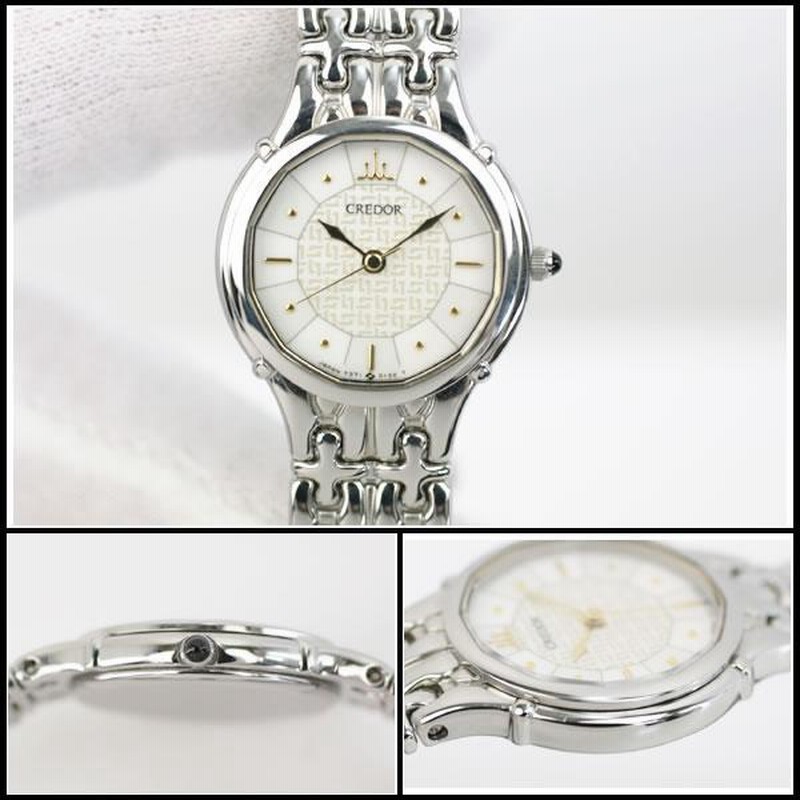 SEIKO クレドール 服部セイコー 7371-5030 クォーツ腕時計 SEIKO】セイコー クレドール 腕時計 クオーツ SS ホワイト