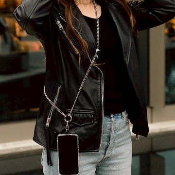 【gogoblue】金屬鏈斜背手機掛繩- 金屬手機繩  斜背手機繩