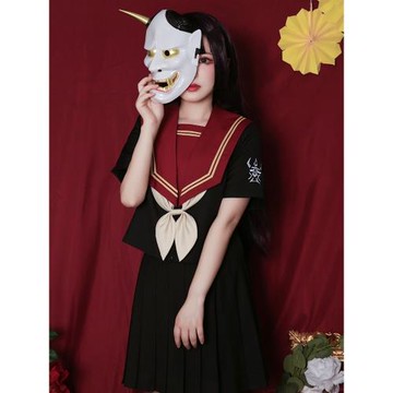【鬼面】夏季原創正版jk制服水手服套裝顯瘦短袖日系少女學生學院