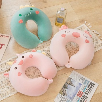 U型枕🎀 記憶棉u型枕脖子頸椎護頸靠枕卡通午睡U形枕頭飛機坐火車睡覺神器