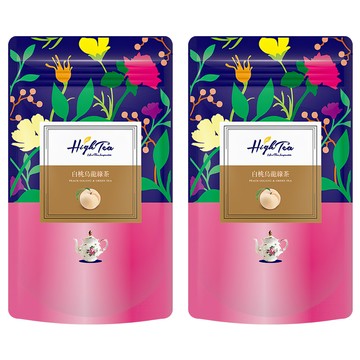 High Tea 伂橙 白桃烏龍綠茶 2021年iTQI獲獎茶品 香甜蜜桃風味 PLA三角立體茶包 環保便利  4g  12包  2袋