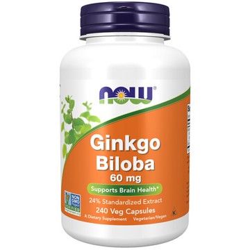 NOW Ginkgo Biloba 60 mg - 240 Veg Capsules
