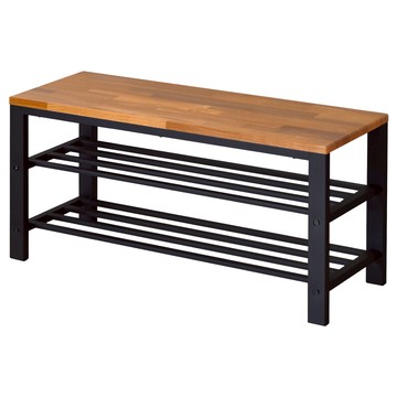 《HOPMA》百搭風格多功能穿鞋椅 台灣製造 玄關鞋凳 收納矮架-拼版柚木