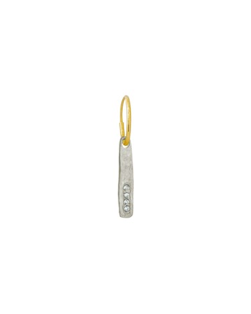 Narrow Stele Single Earring with Stones