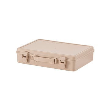 【日本天馬】HACOTTO 扁形A4多功能PP手提式收納工具箱-多色可選-榛果摩卡