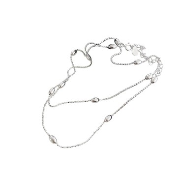 MoonDy 純銀項鍊 串珠項鍊 女生項鍊 百搭飾品 素鍊 銀項鍊 細項鍊 短項鍊 穿搭配件 125