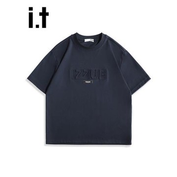 it izzue潮牌夏季短袖T恤男女純棉休閑寬松圓領半袖上衣男生衣服