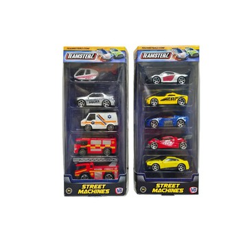 Teamsterz 城市合金車五件組Street Machines 系列消防直升機救援款 跑車款 TZ城市 麗嬰玩具