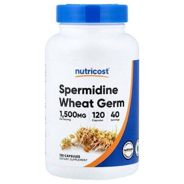 Nutricost, 小麥胚芽亞精胺，1500 毫克，120 粒膠囊（每粒膠囊 5 毫克）