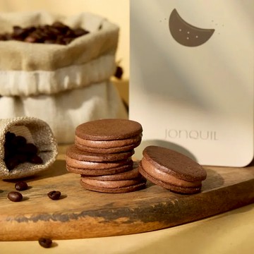 【ELLESHOP】聖誕禮物、交換禮物、鐵盒餅乾、常溫禮盒 🍪 Jonquil-咖啡可可小圓餅