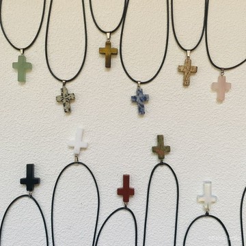 📿限時下殺📿新款diy吊墜爆款十字架項鏈天然石項墜男女衕款項飾vintage古風