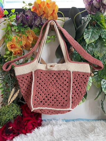 漂白繩索鉤編包