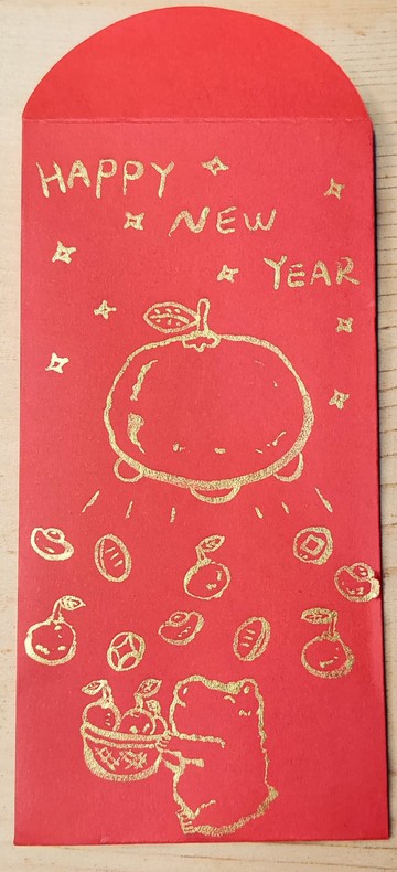 紅包袋/紅包 純手繪金色紅包袋-水豚