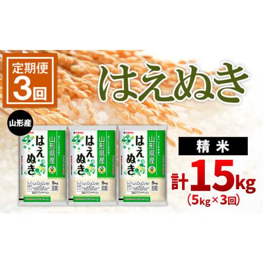 ふるさと納税 山形県 山形市 山形産はえぬき 精米5kg×3ヶ月(頒布会)計15kg FZ22-021