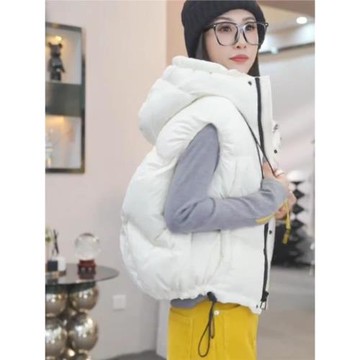 馬甲女秋冬高級感2026新款時尚百搭羽絨棉服外套休閑保暖連帽馬夾