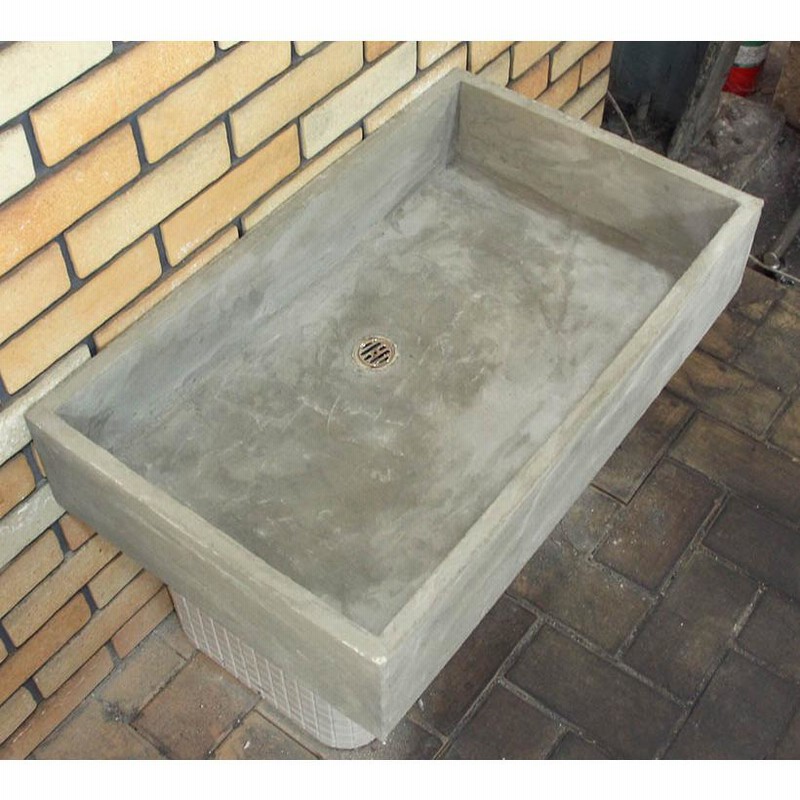 志野陶彩　手造り　タイル流し台　モルタル下地 タイル流し台 モルタル仕上げ Lサイズ | タイルショップたまがわ本店