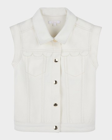 Girl's Denim Sleeveless Waistcoat, Size 4-6