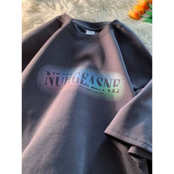 男式純棉t恤短袖寬松潮流半袖上衣夏季字母印花圓領體恤男裝衣服