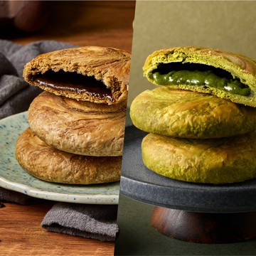 【如邑堂】茶香綜合雙口味太陽餅－鐵觀音3入&濃抹茶3入