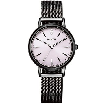 CITIZEN 星辰錶 NEW WICCA系列 (KP5-140-91)  少女太陽能米蘭腕錶 /黑+粉 30.2mm｜樂天全館特惠中★指定刷卡回饋10%