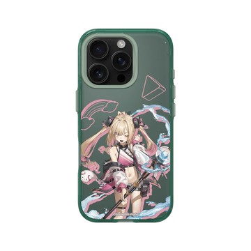 iPhone 16 Pro Clear 憂墨綠 - 瑟拉斯蒂歐 - 白白虹 - 戰術泳裝白比手機殼殼