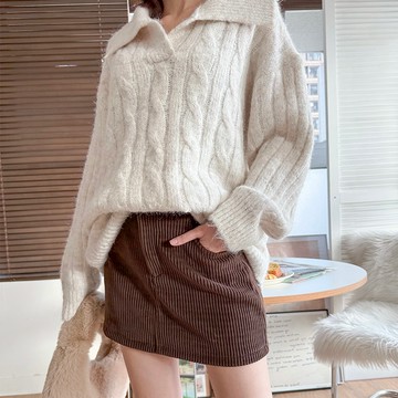 【HARPER】褲裙 裙子 韓系燈芯絨短褲裙 | 現貨 【SKE22950J】