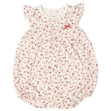 akachan honpo - 短袖兔裝-滿版印花-米白色