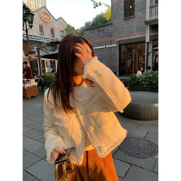 落落狷介 白色小香風外套女2025新款加厚羽絨毛呢外套設計感流蘇