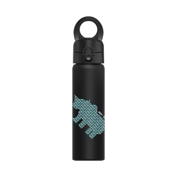 磁吸水壺 AquaStand 不鏽鋼 700cc - 附吸管 黑 - The Wildlife Collection 動物野境系列 - 黑犀牛