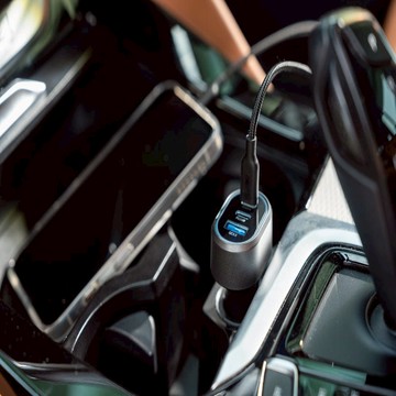 （組合價）85W 三孔快充車用充電頭+USB-C to Lightning 充電線