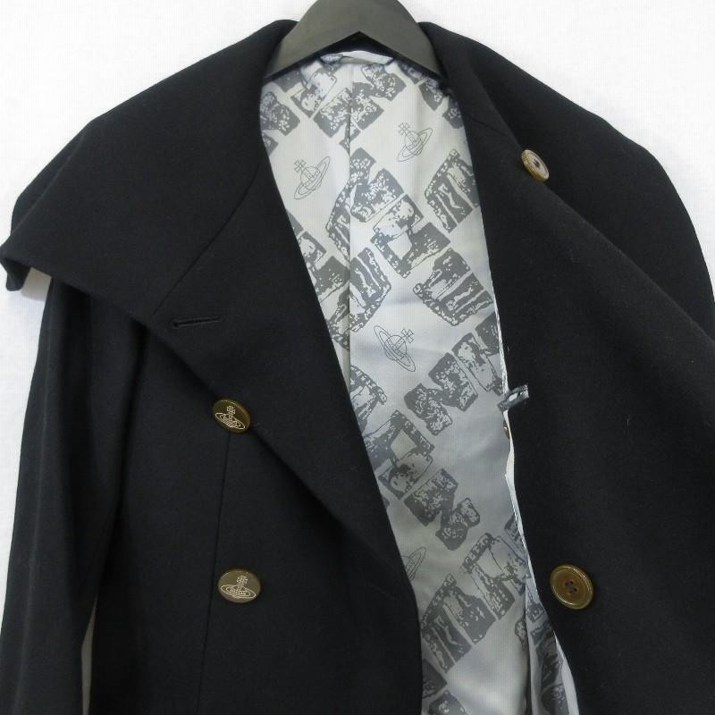 良品 Vivienne Westwood MAN ヴィヴィアンウエストウッド ミントカラー ロングコート 289063-4007 ウール メルトン 黒  44 メンズ 中古 70008855 | LINEブランドカタログ