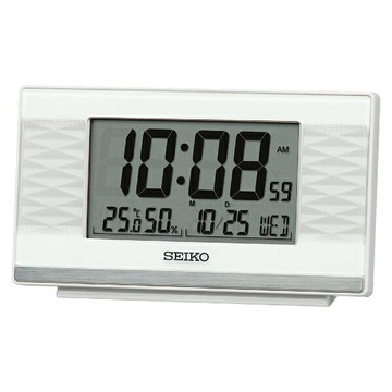 seiko SK037 精工鐘 (QHL094W) 溫溼度顯示貪睡電子桌鐘時鐘 13.5*7.8cm｜樂天領券現折★全館特惠中★指定刷卡回饋10%