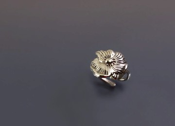 手繪系列-扶桑花設計925銀戒