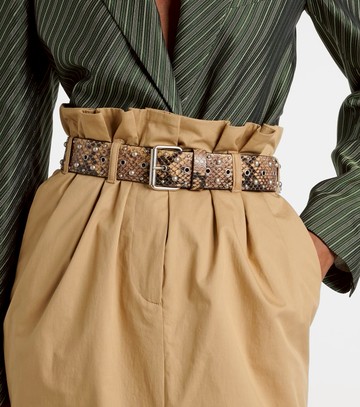 Dries Van Noten Studded snake-effect leather belt