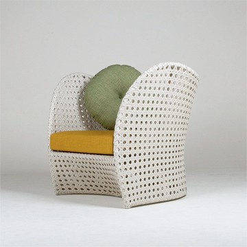 藤椅沙發-洗白色-手工編織/Indoor/室內單人沙發